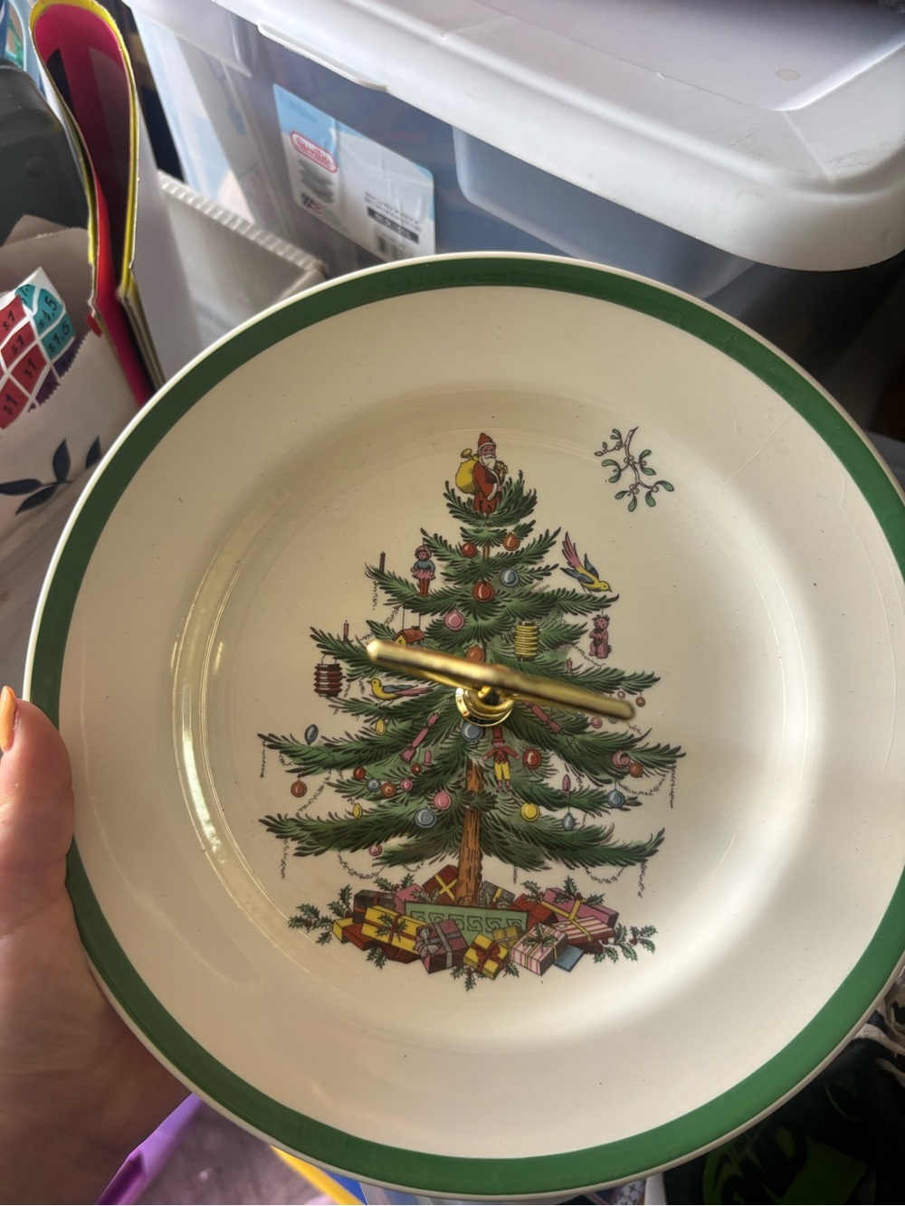 Green Rim Christmas Tree Decorative plate